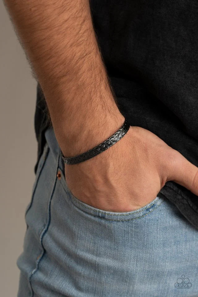 Paparazzi Cable Couture - Black Bracelet