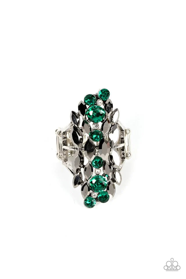 Paparazzi Ring ~ Smoky Smolder - Green