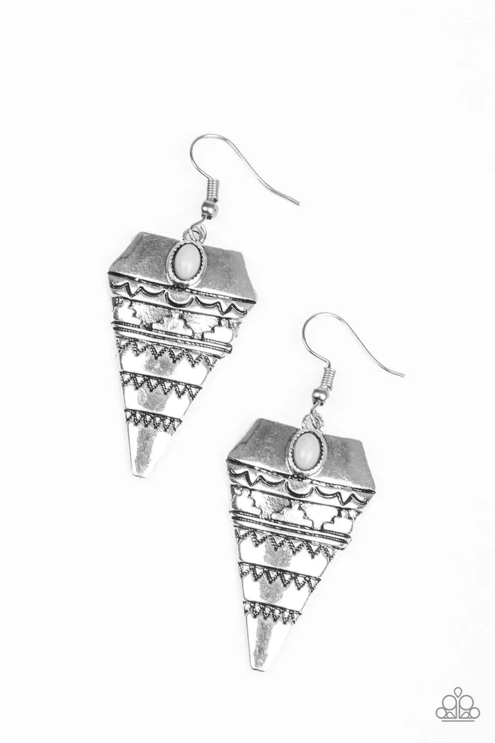 Paparazzi Jurassic Journey - Gray Earrings