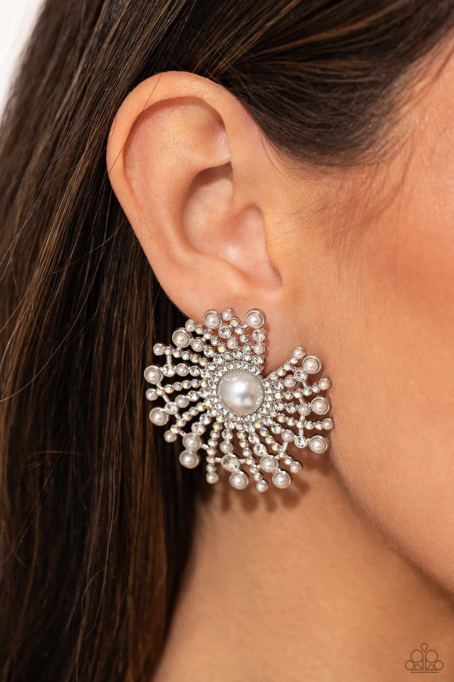 Paparazzi - Fancy Fireworks - Silver Earrings
