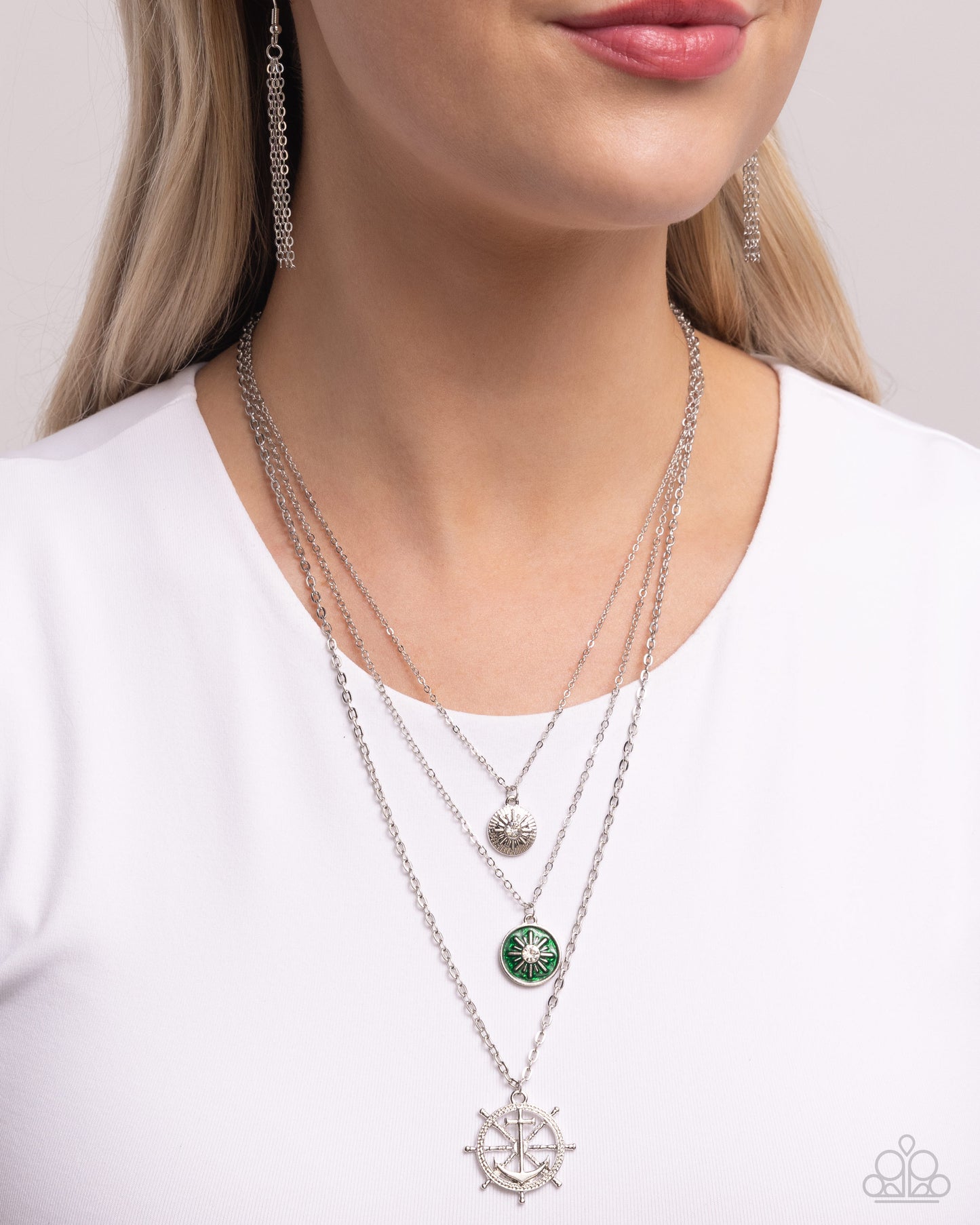 Paparazzi Anchor Arrangement Green Necklace