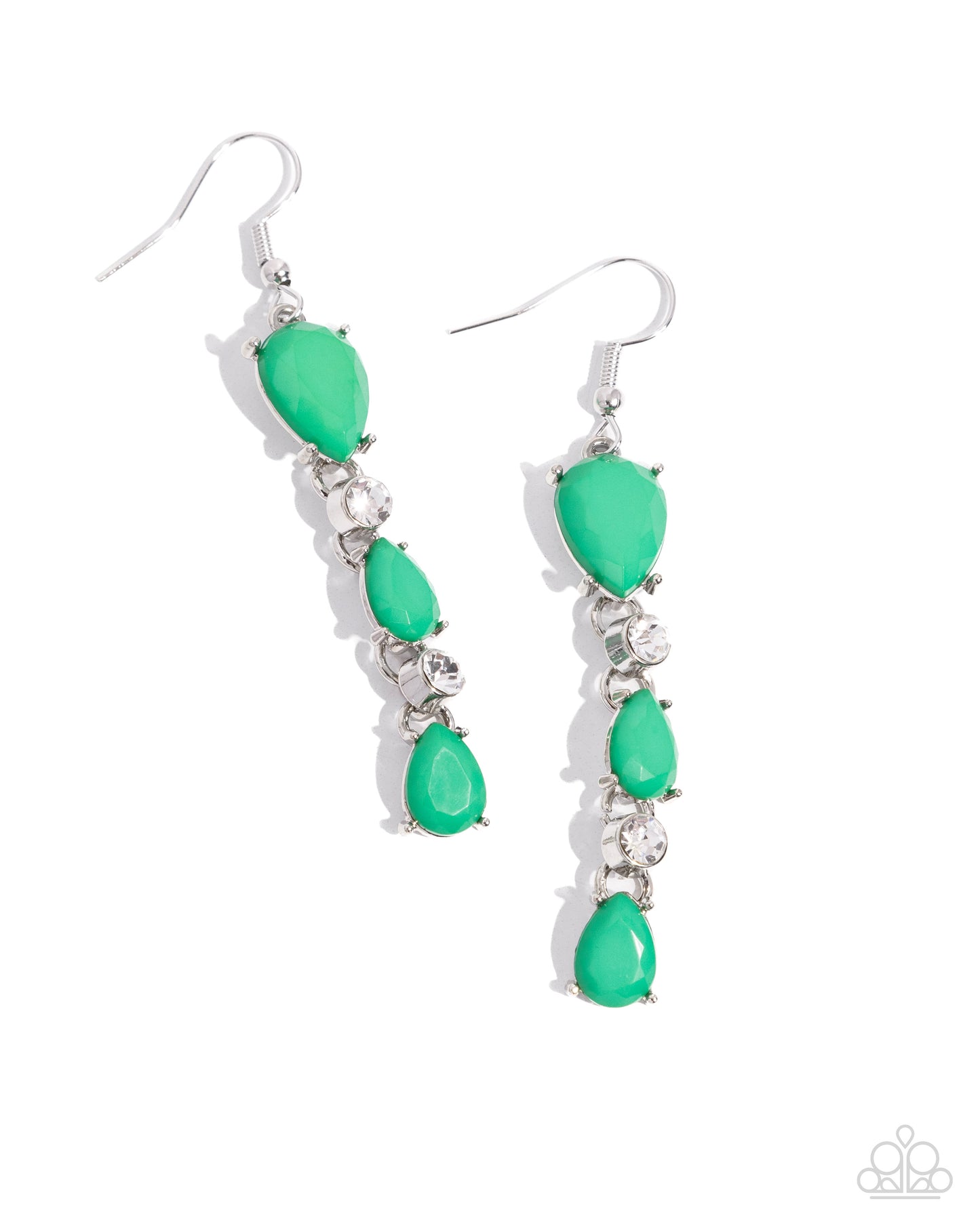 Paparazzi - Malibu March - Green Earrings
