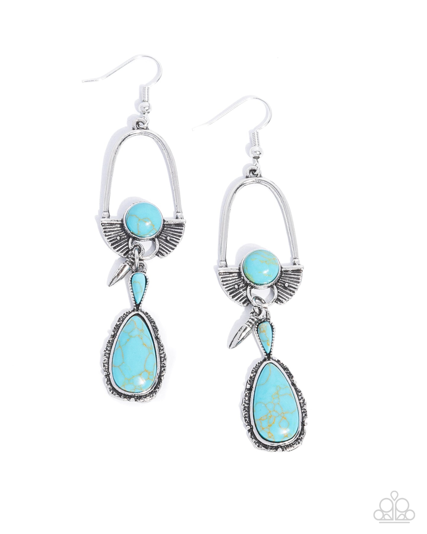 Paparazzi Badlands Basic - Blue Earrings