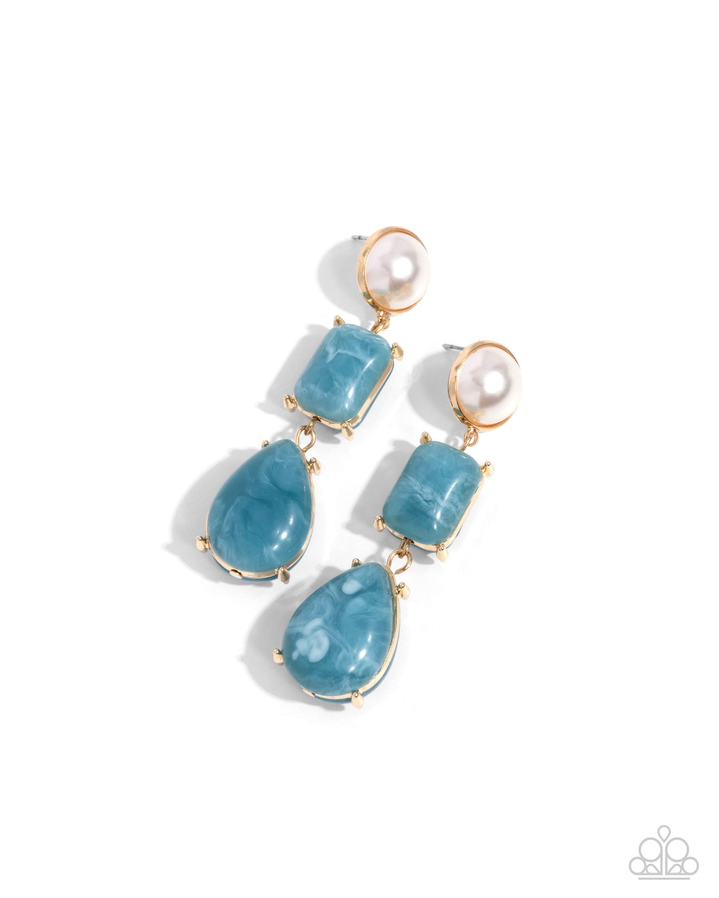 Paparazzi - Marbled Masterpiece - Blue Earrings