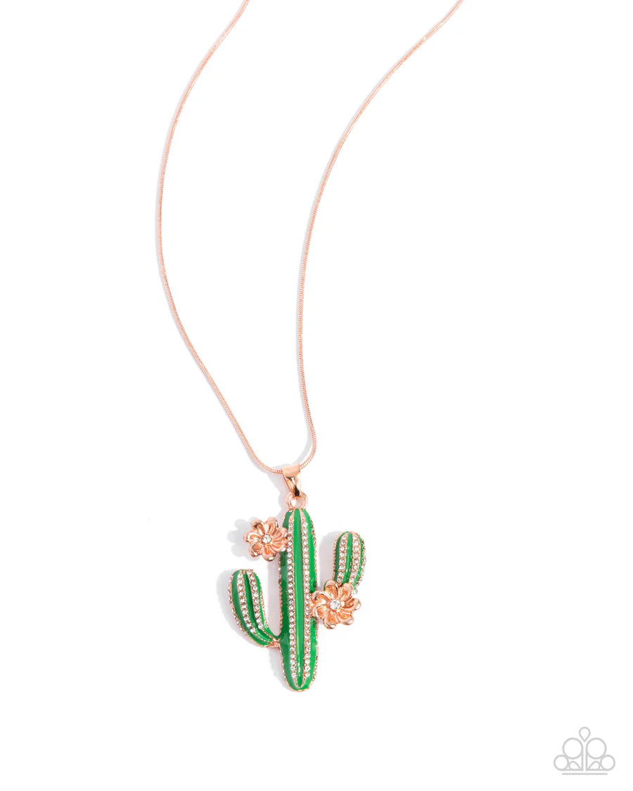 Paparazzi - Carefree Cactus - Copper Necklace