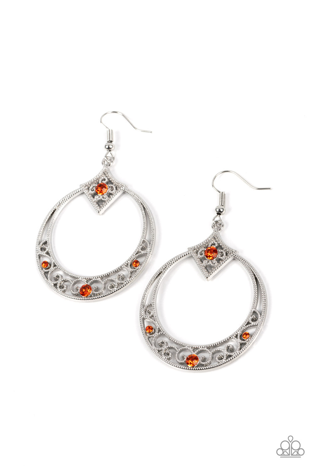 Paparazzi - Royal Resort - Orange Earrings