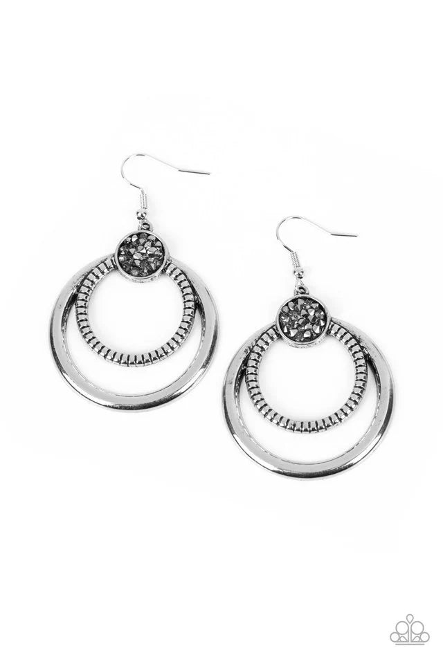 Paparazzi Earring Spun Out Opulence Silver Earrings