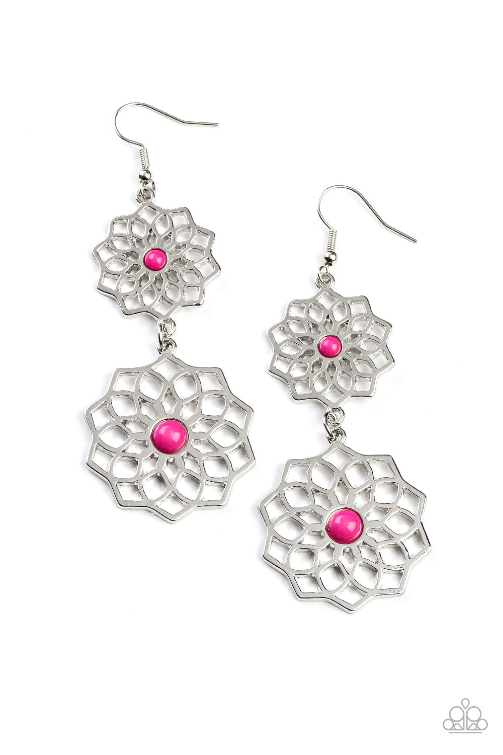Paparazzi - Posh Posy - Pink Earrings
