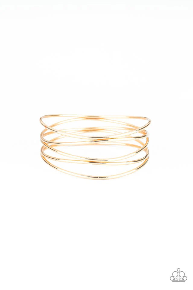 Paparazzi Showstopping Sheen Gold Cuff Bracelet