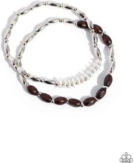 Paparazzi WOOD Luck - Brown Bracelet