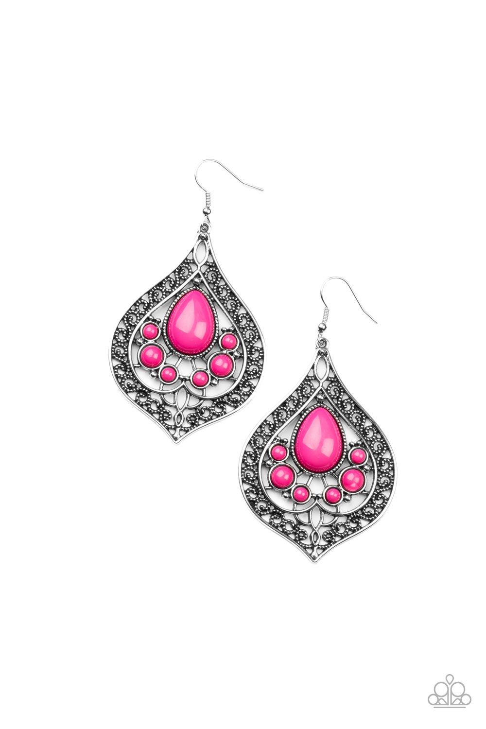 Paparazzi - New Delhi Nouveau - Pink - Paparazzi Earrings