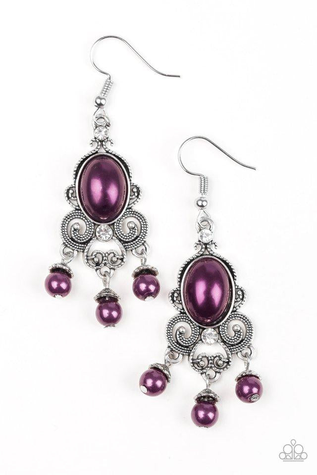 Paparazzi I Better Get GLOWING Purple Earrings