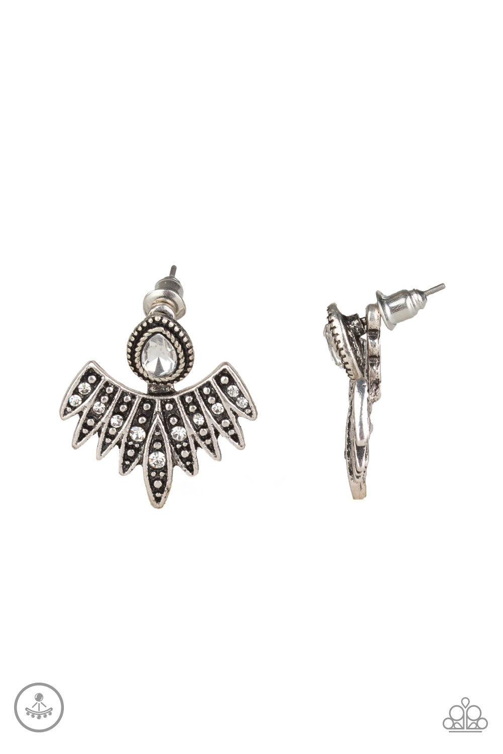 Wing Fling - White Earrings - Paparazzi
