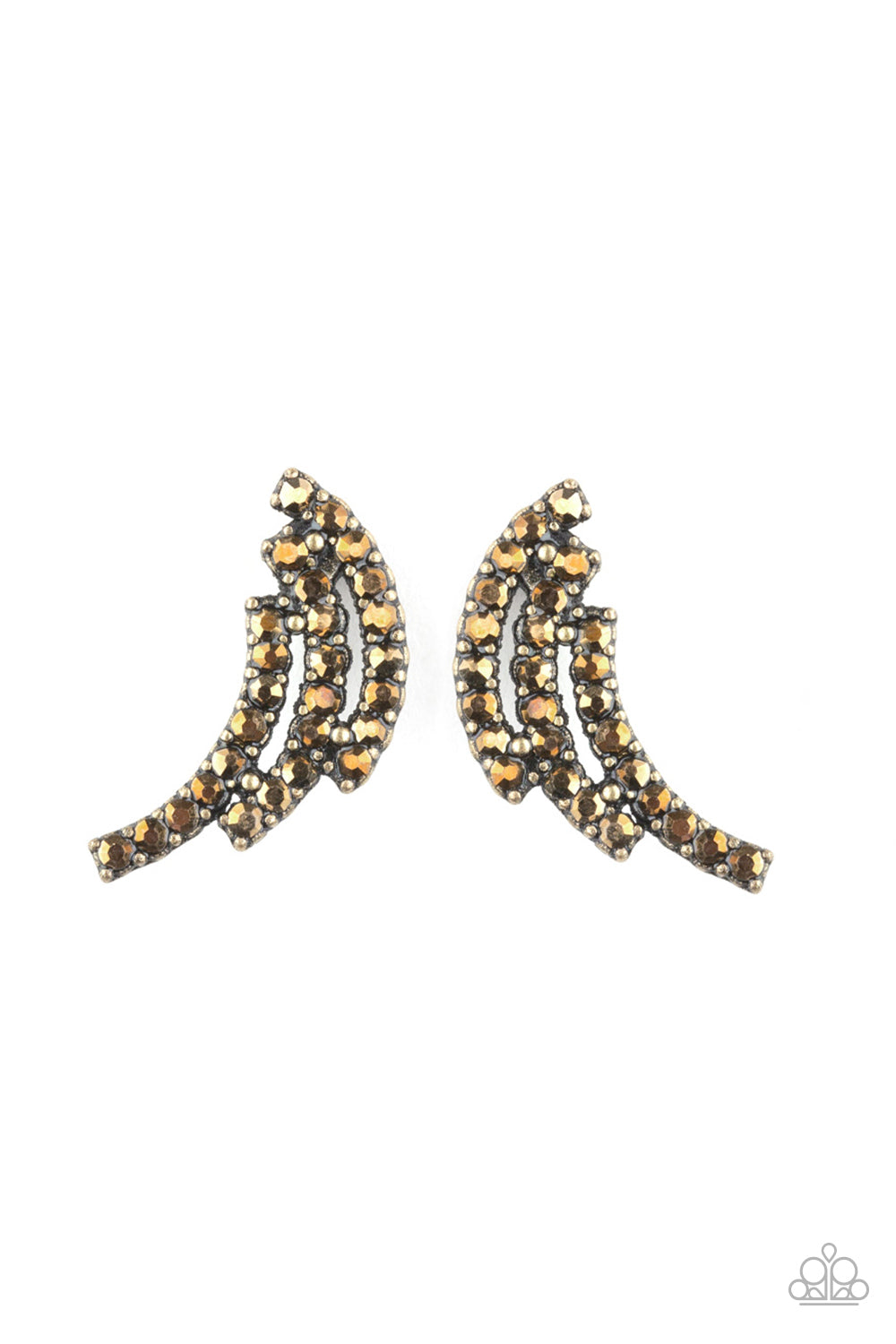 Paparazzi- Wing Bling - Brass Earrings