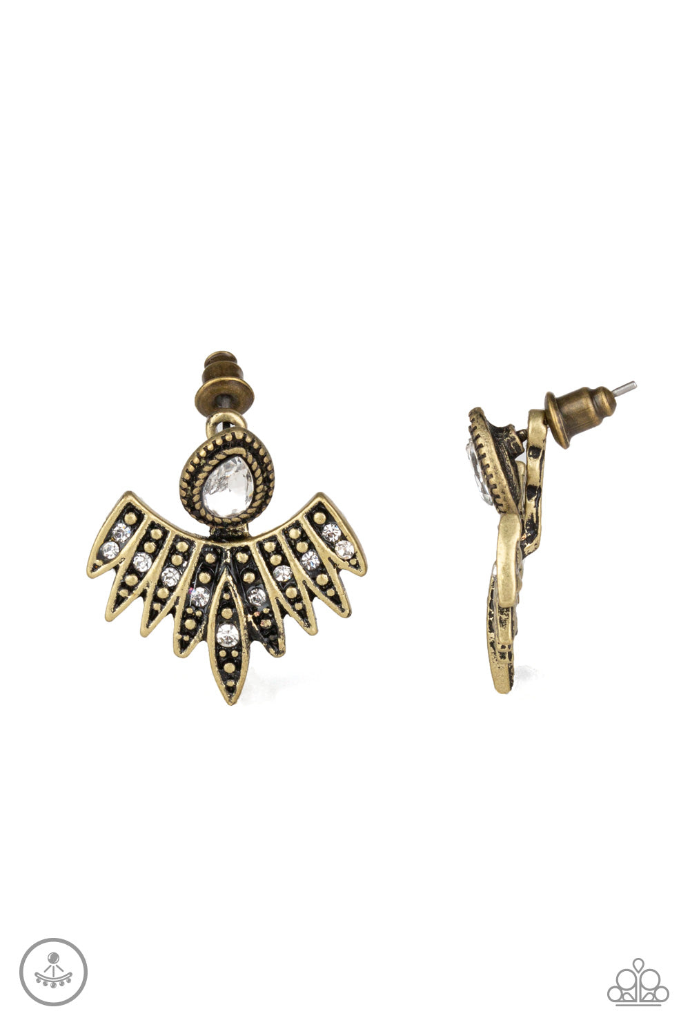 Wing Fling - Brass Paparazzi Earrings