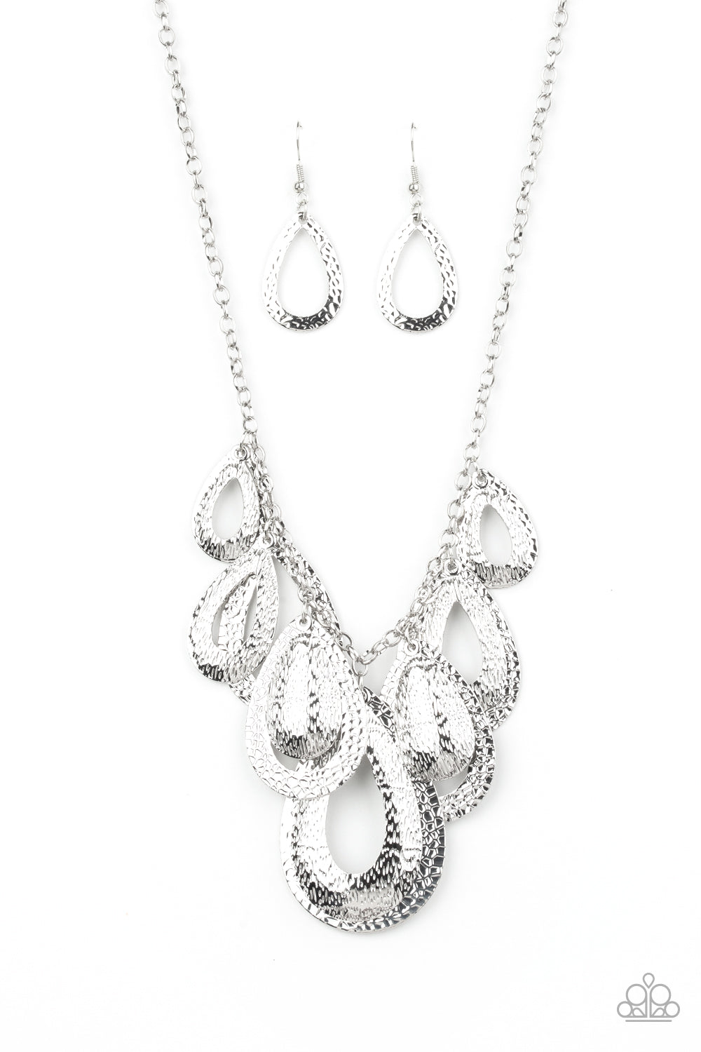 Paparazzi Teardrop Tempest - Silver Necklace