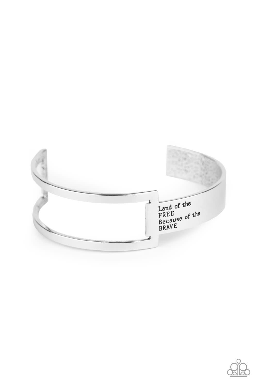 Paparazzi America The BRAVE Silver Cuff Bracelet
