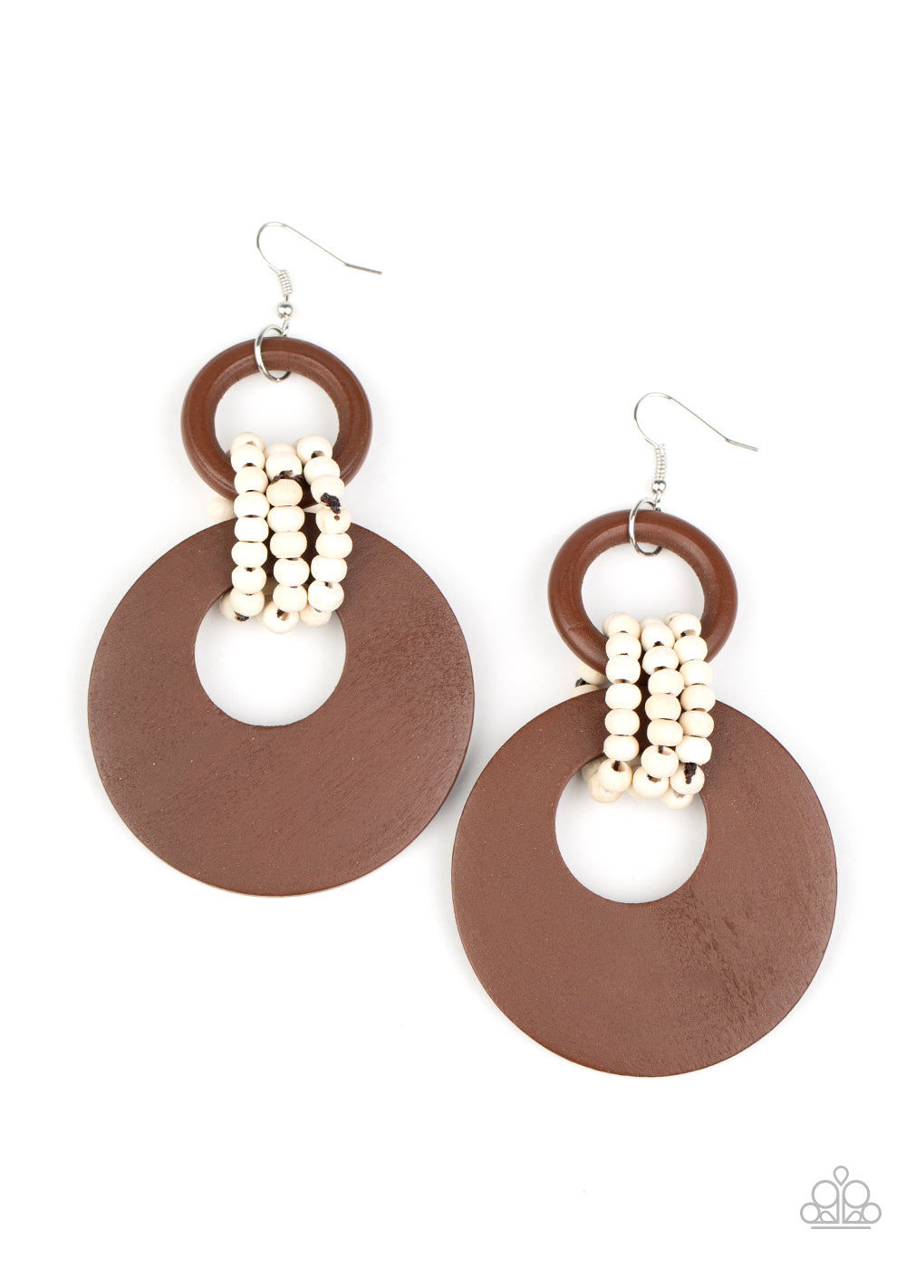 Paparazzi Beach Day Drama - Brown Earrings