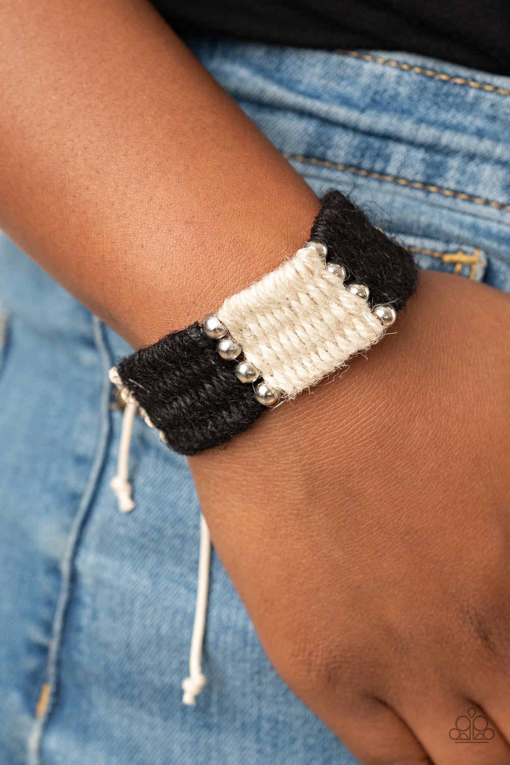 High Tides - Black and White Urban Bracelet - Paparazzi