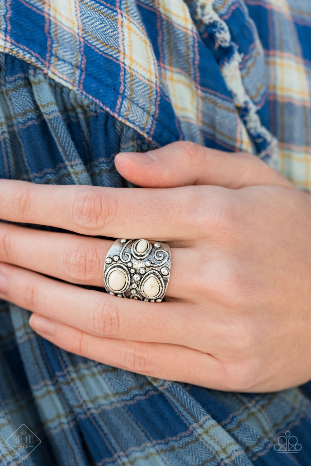 Paparazzi Modern Mountain Ranger Ivory Ring