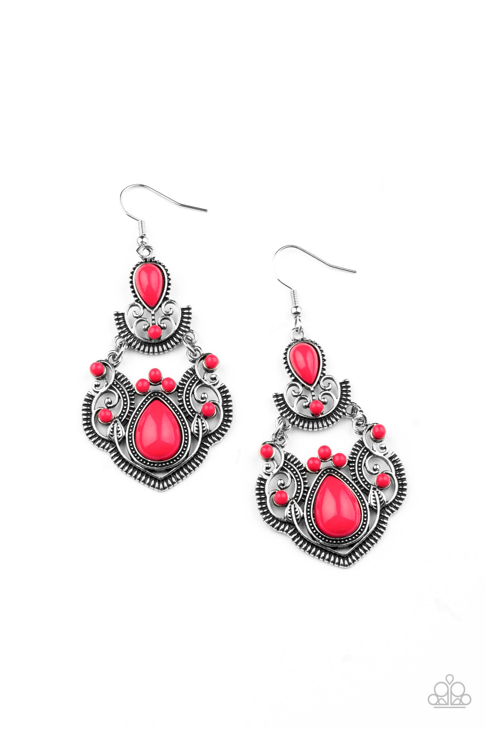 Paparazzi Palm Tree Tiaras Pink Earrings