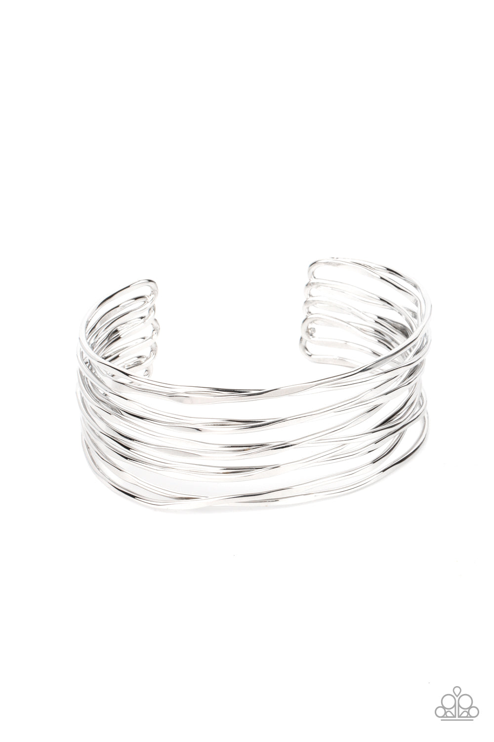 Nerves of Steel - Silver Cuff Bracelet - Paparazzi