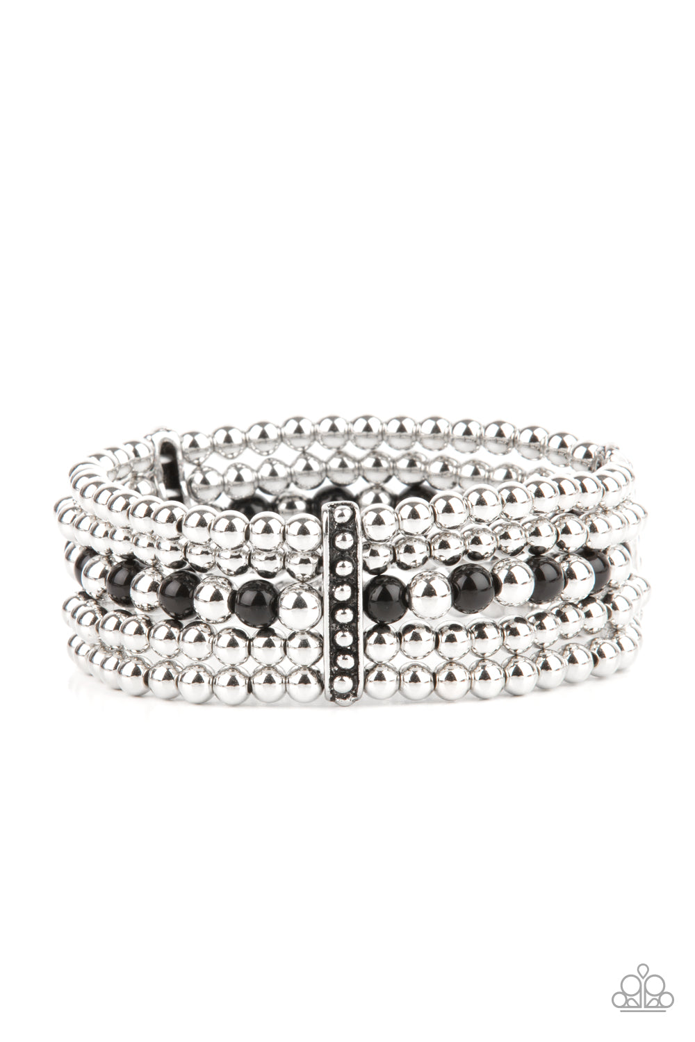 Paparazzi Gloss Over The Details Black Bracelet
