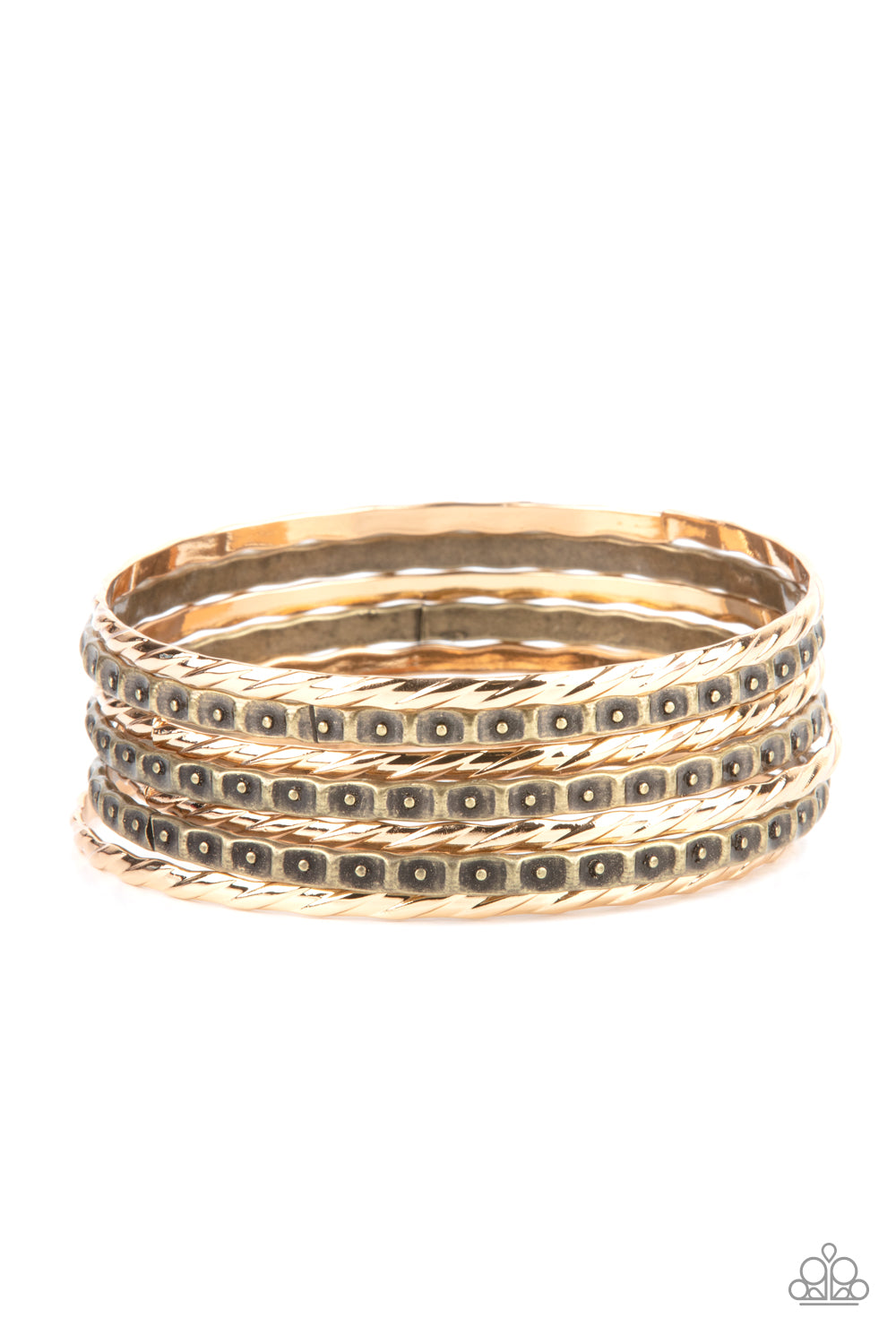 Paparazzi Back-To-Back Stacks - Gold Bracelets