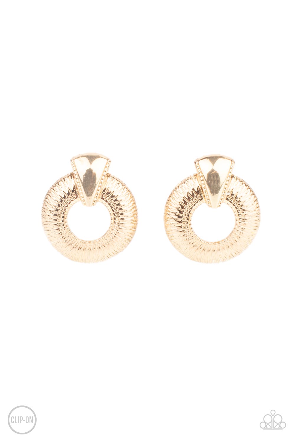 Industrial Innovator - Gold Paparazzi CLIP ONS - Paparazzi