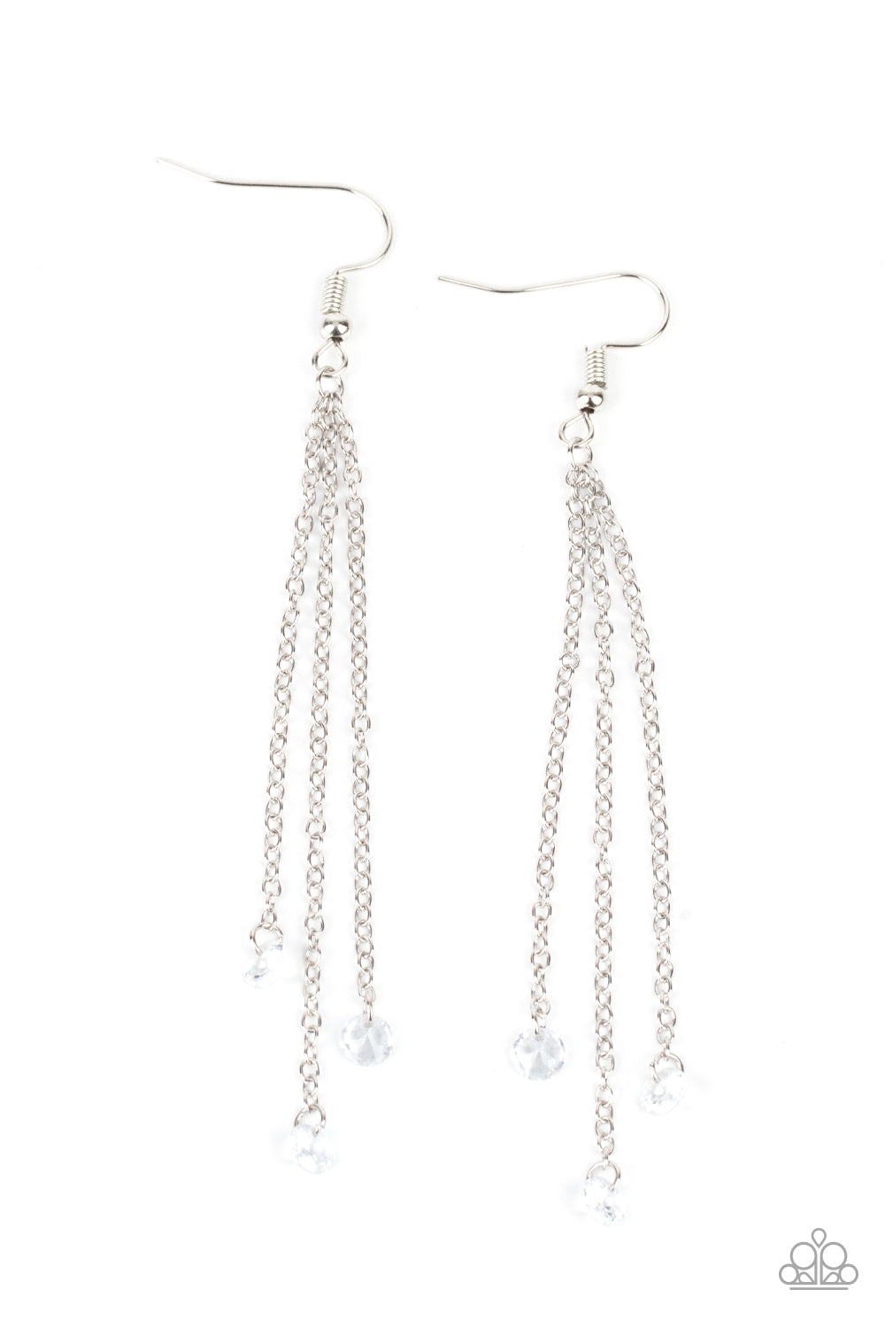Paparazzi Divine Droplets White Earrings