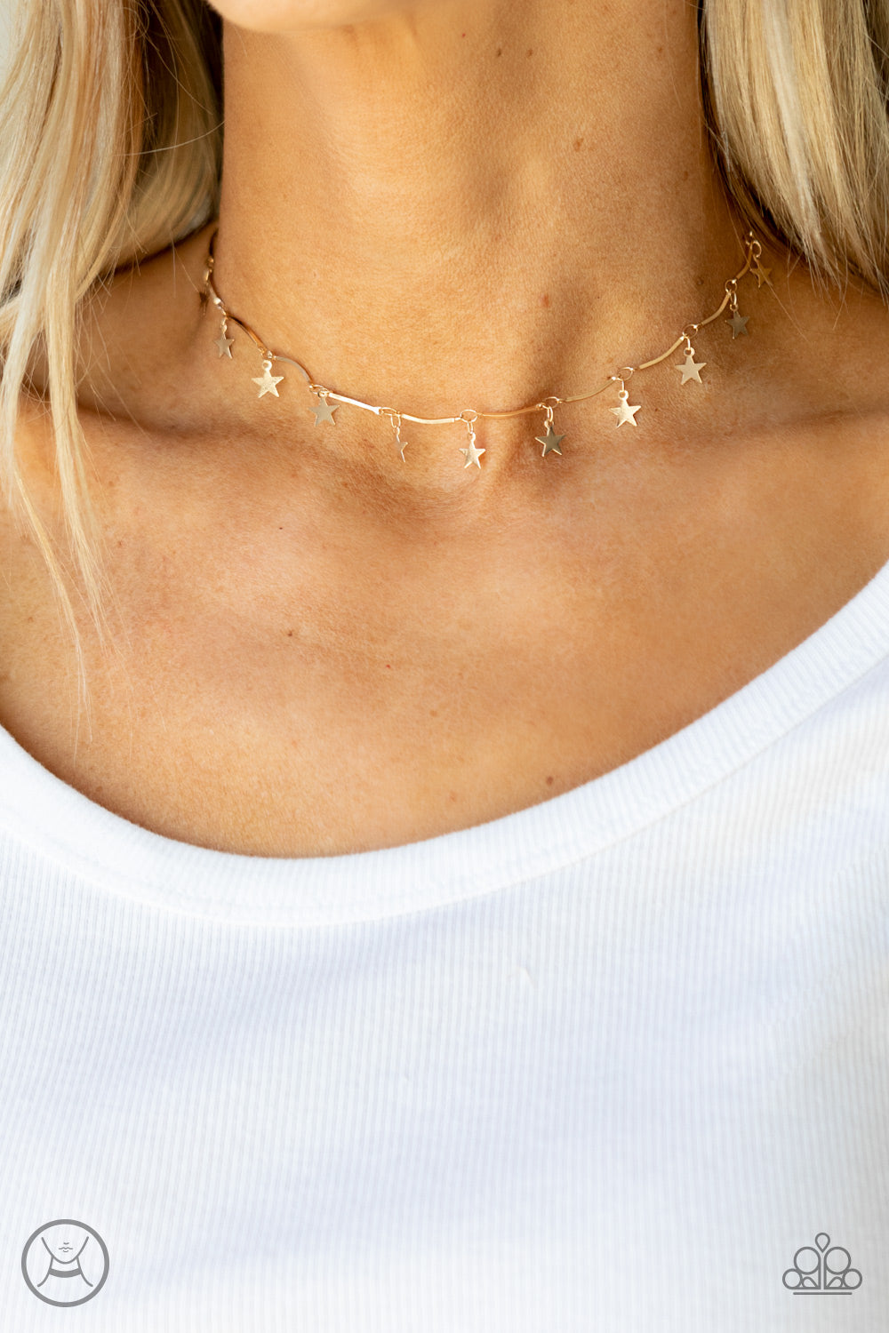 Paparazzi Little Miss Americana - Gold Choker Necklace