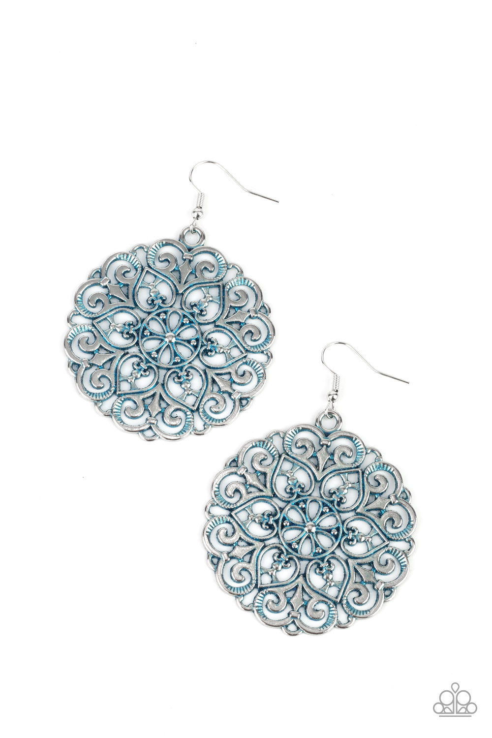 Paparazzi - MANDALA Effect - Blue Earrings