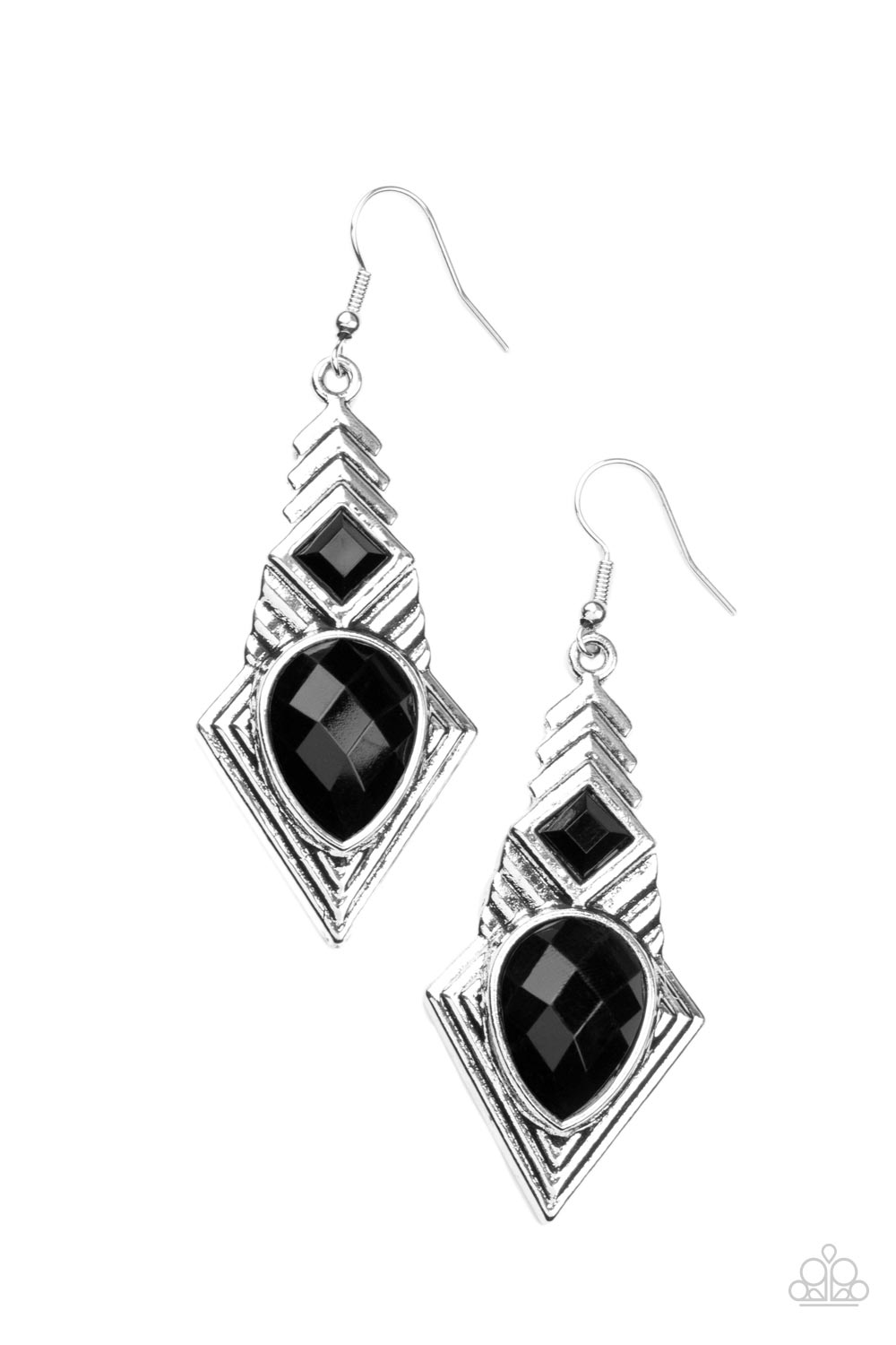 Paparazzi Earrings - Stylishly Sonoran - Black
