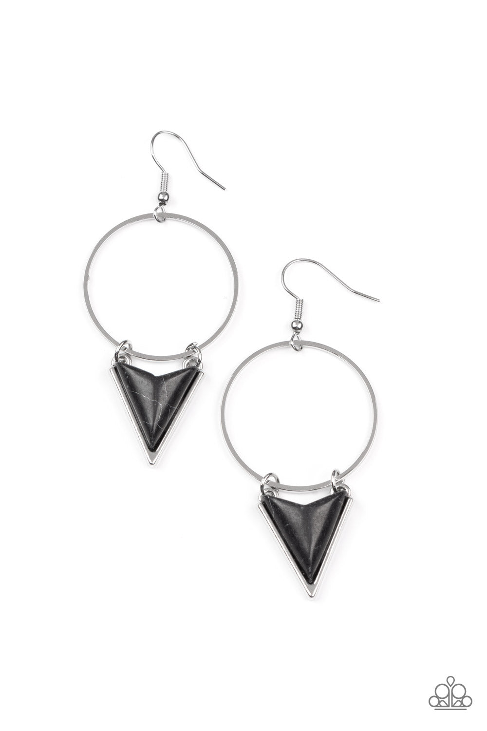 Paparazzi - Sahara Shark - Black Earrings