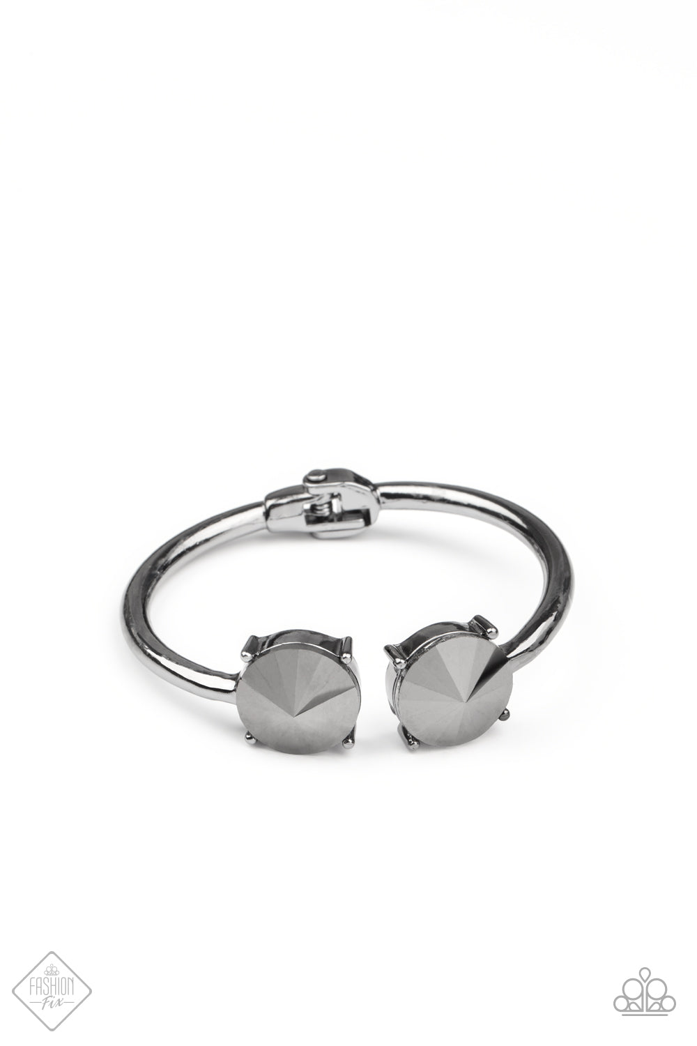 Spark and Sizzle - Black Hinged Bracelet Paparazzi