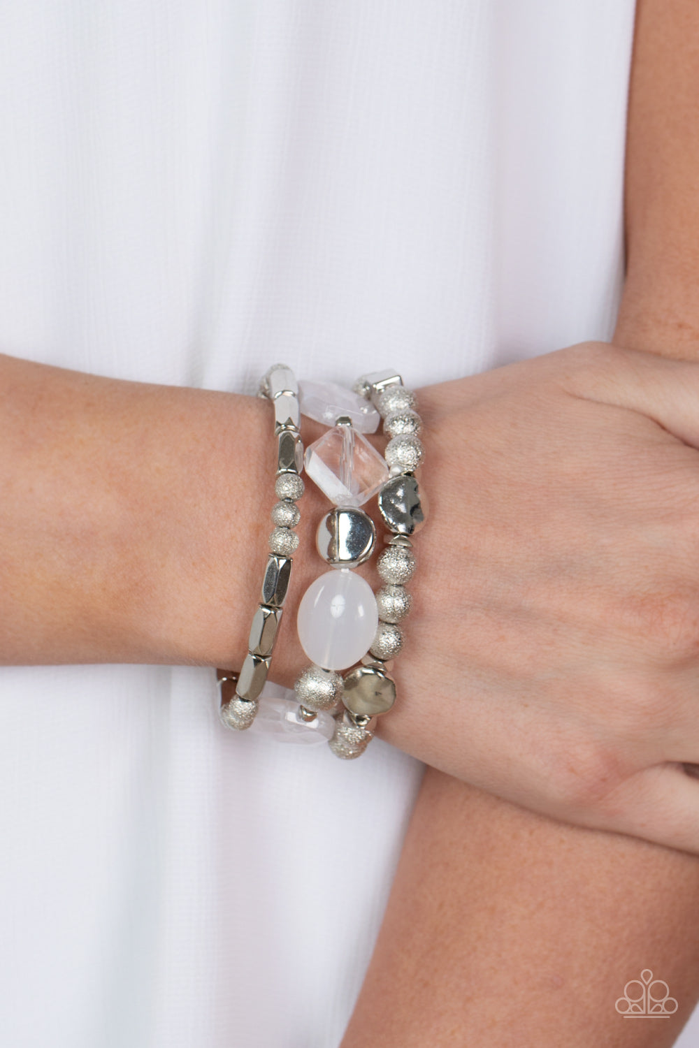 Marina Magic- White Bracelet Paparazzi