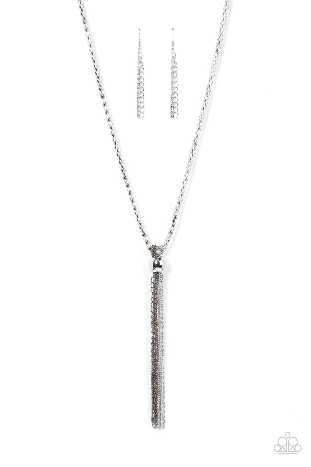 Paparazzi - Metallic MESH-Up - Silver Necklace
