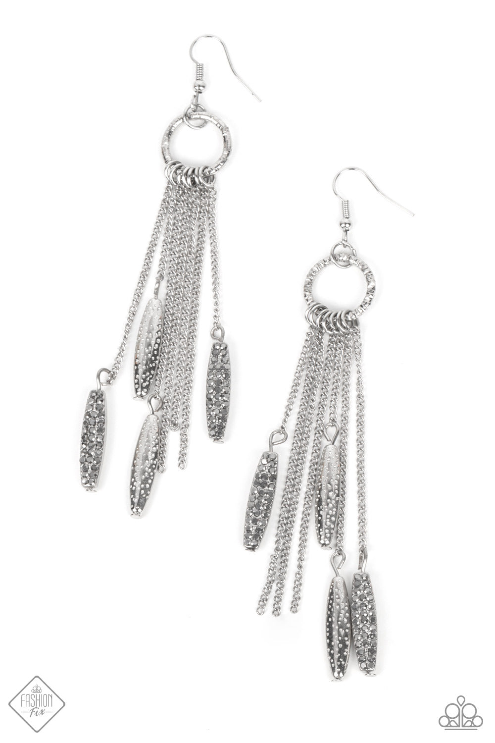 Thrifty Tassel - Silver Paparazzi Earrings