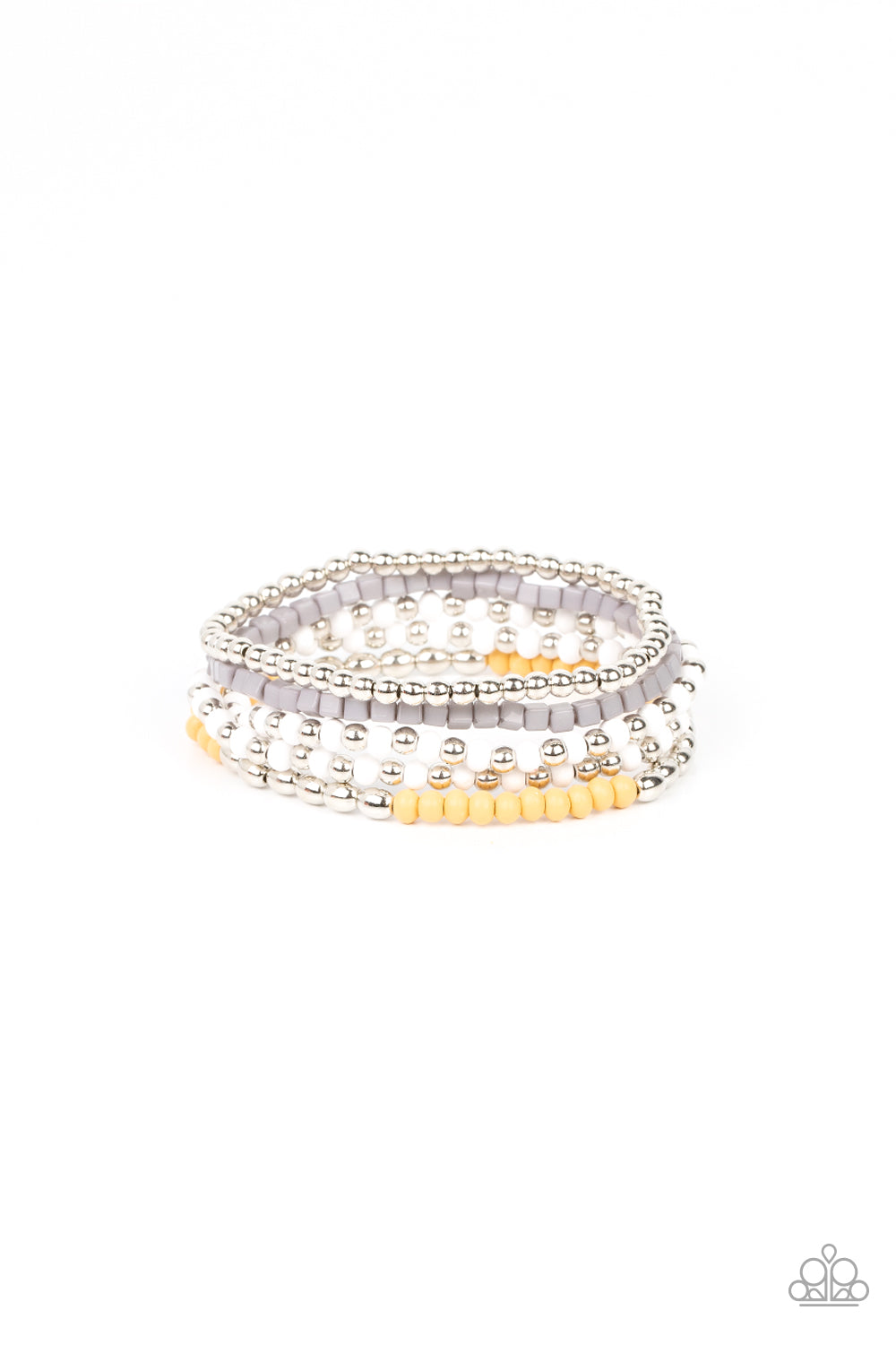 Paparazzi - Adventure is Calling - Silver and Yellow Bracelet