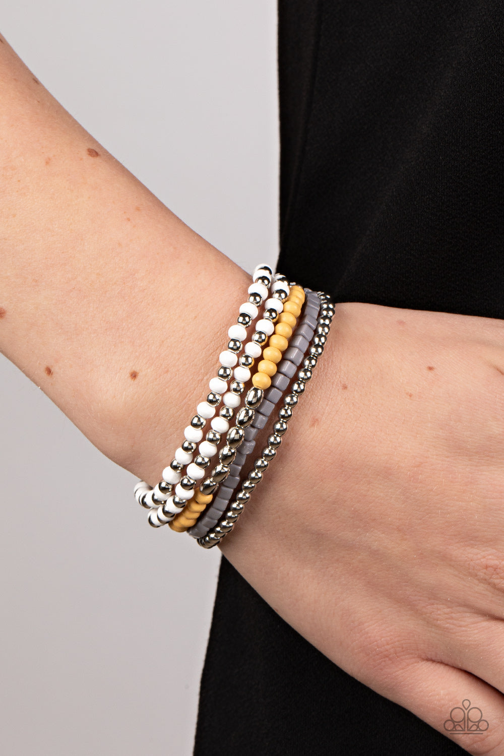 Paparazzi - Adventure is Calling - Silver and Yellow Bracelet