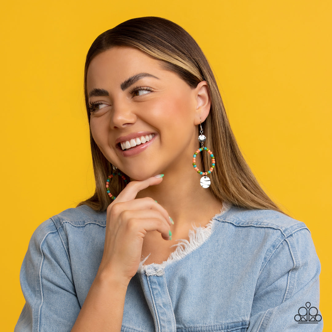 Paparazzi Cayman Catch - Orange Earrings