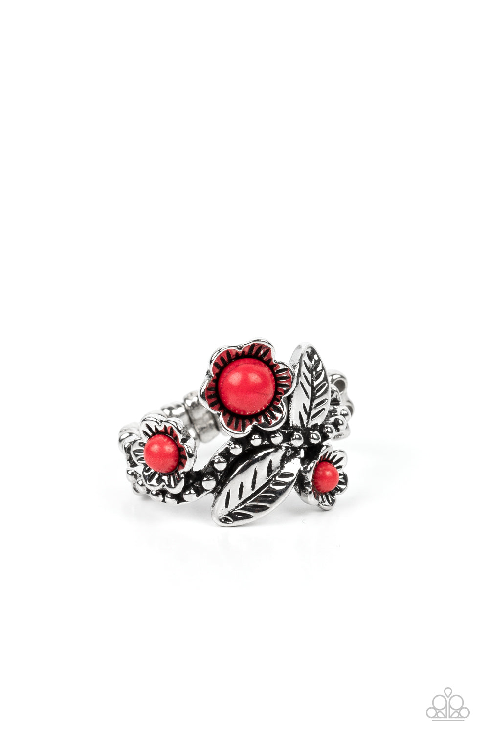 Wonderland Wildflower - Red Ring - Paparazzi