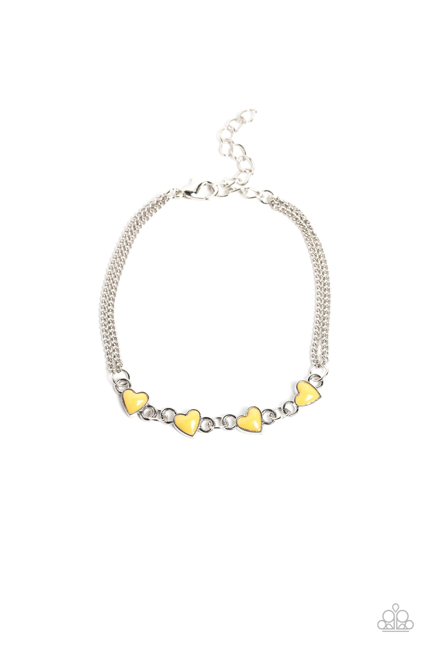 Paparazzi - Smitten Sweethearts - Yellow Bracelet