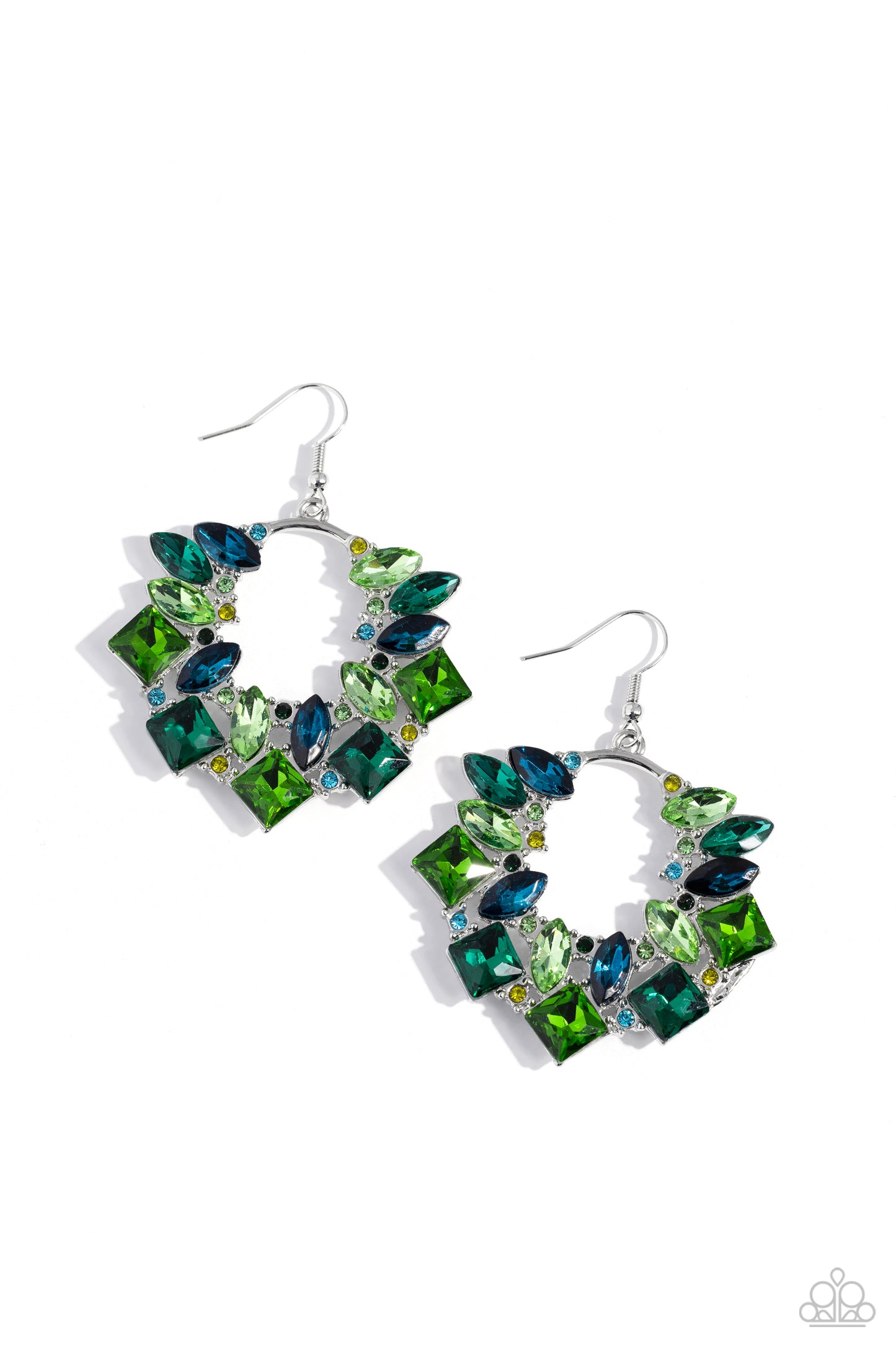 Paparazzi - Wreathed in Watercolors - Green Earrings