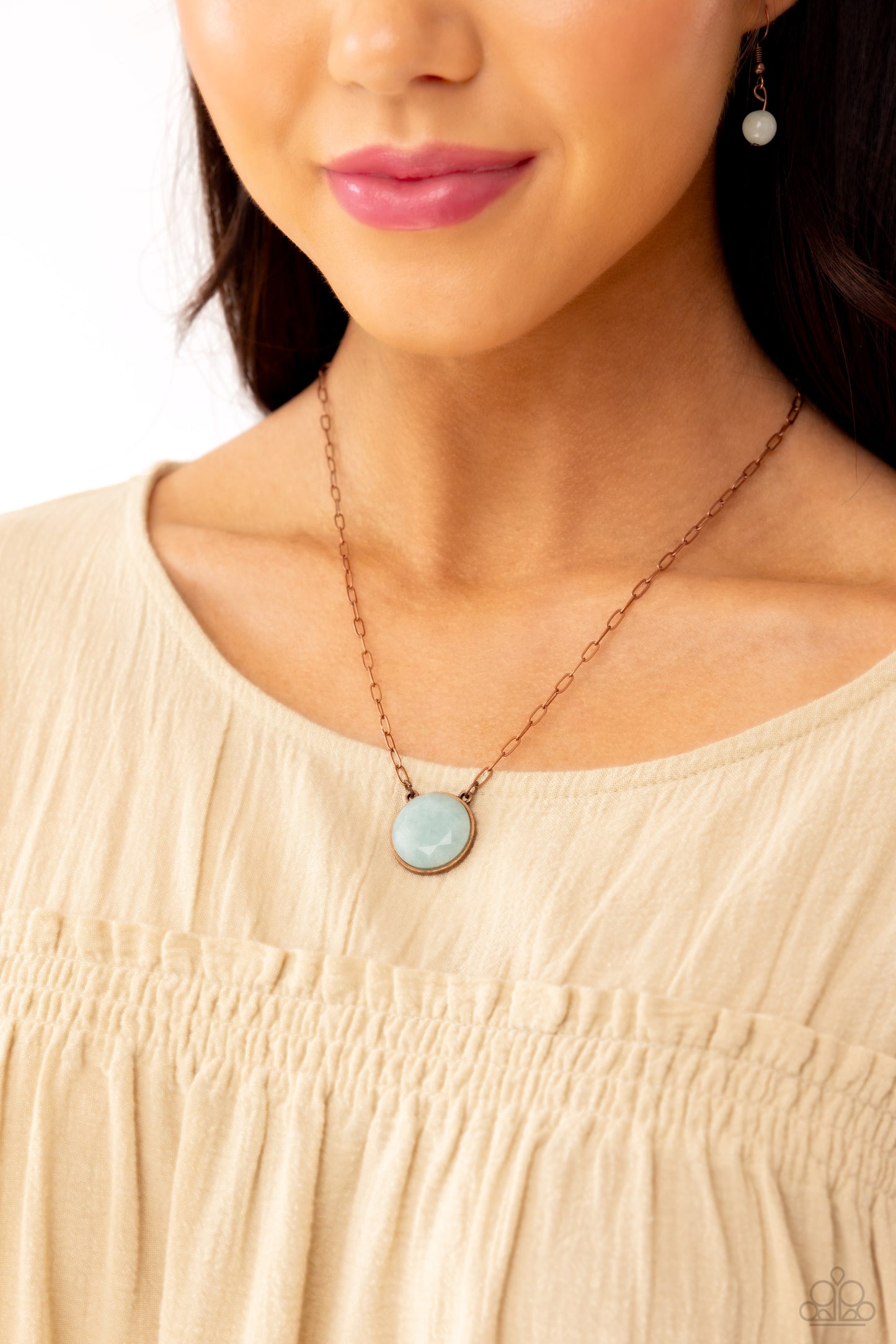 Paparazzi - Suspended Stone - Copper Necklace