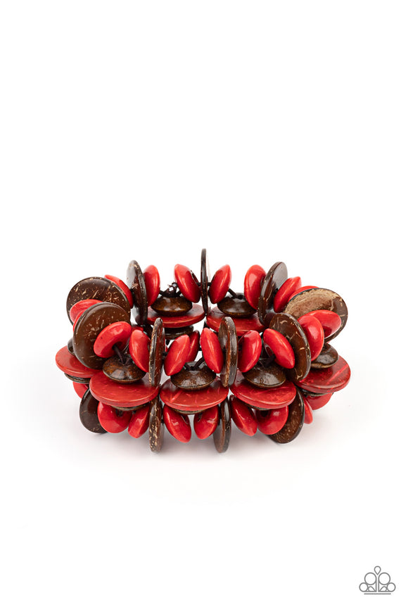 Caribbean Canopy Bracelet - Red Paparazzi