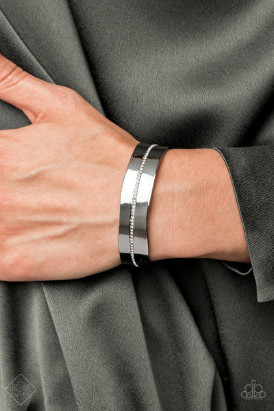 Paparazzi Raw Razzle -Gunmetal Cuff Bracelet