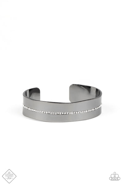 Paparazzi Raw Razzle -Gunmetal Cuff Bracelet