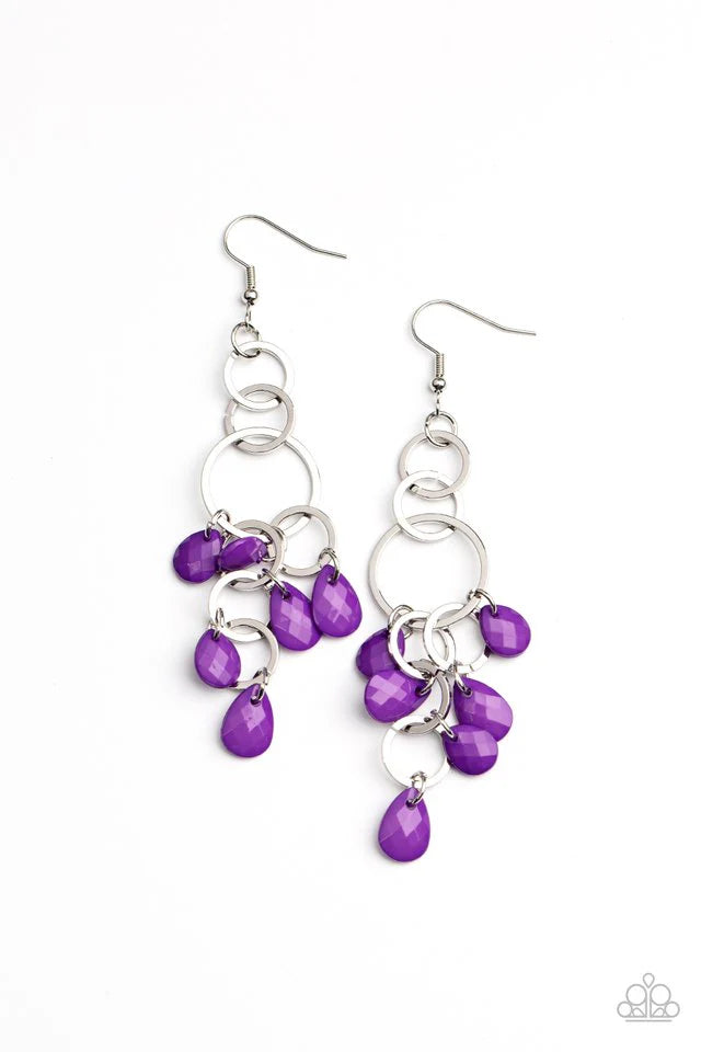 Paparazzi Sandcastle Sunset Purple Earrings