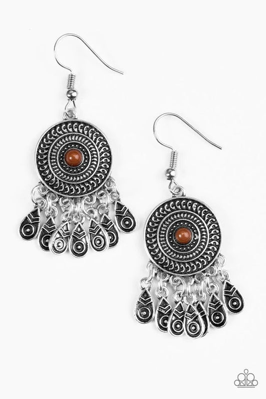 Sahara Sunsets - Brown Paparazzi Earrings